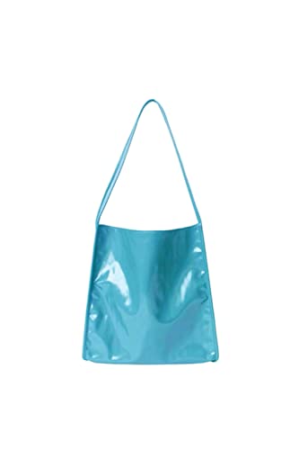 Ulisty Damen Lackleder Tasche Weich Tragetasche Lässig Schultertasche Mode Handtasche Tägliche Tasche hellblau von Ulisty