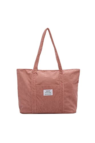 Ulisty Damen große Kapazität Cord Fach Tragetasche Beiläufige Umhängetasche Mode Hobo Tasche Einkaufstasche Handtasche rosa von Ulisty