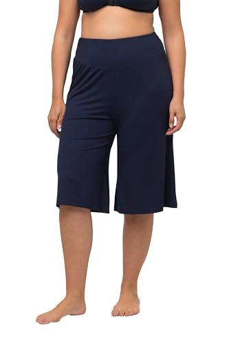 Ulla Popken Damen Bermuda, Weites, Gerades Bein, Elastikbund, Blau, 54-56 EU von Ulla Popken