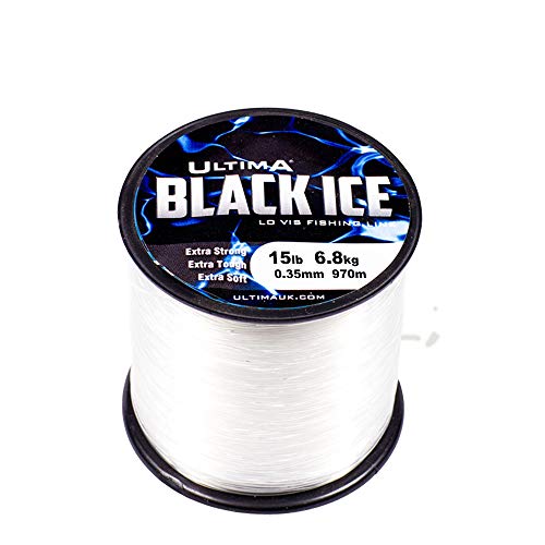 Ultima Black Ice Extra Stark Geringer Sicht Angelschnur-115gr Spule, Transparent, 0.35mm-15.0lb/6.8kg von Ultima