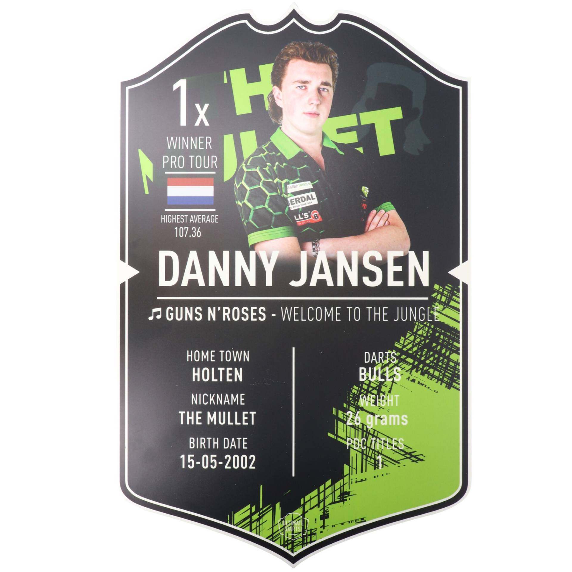 Danny Jansen Player Card 59 x 37 cm von Ultimate Darts