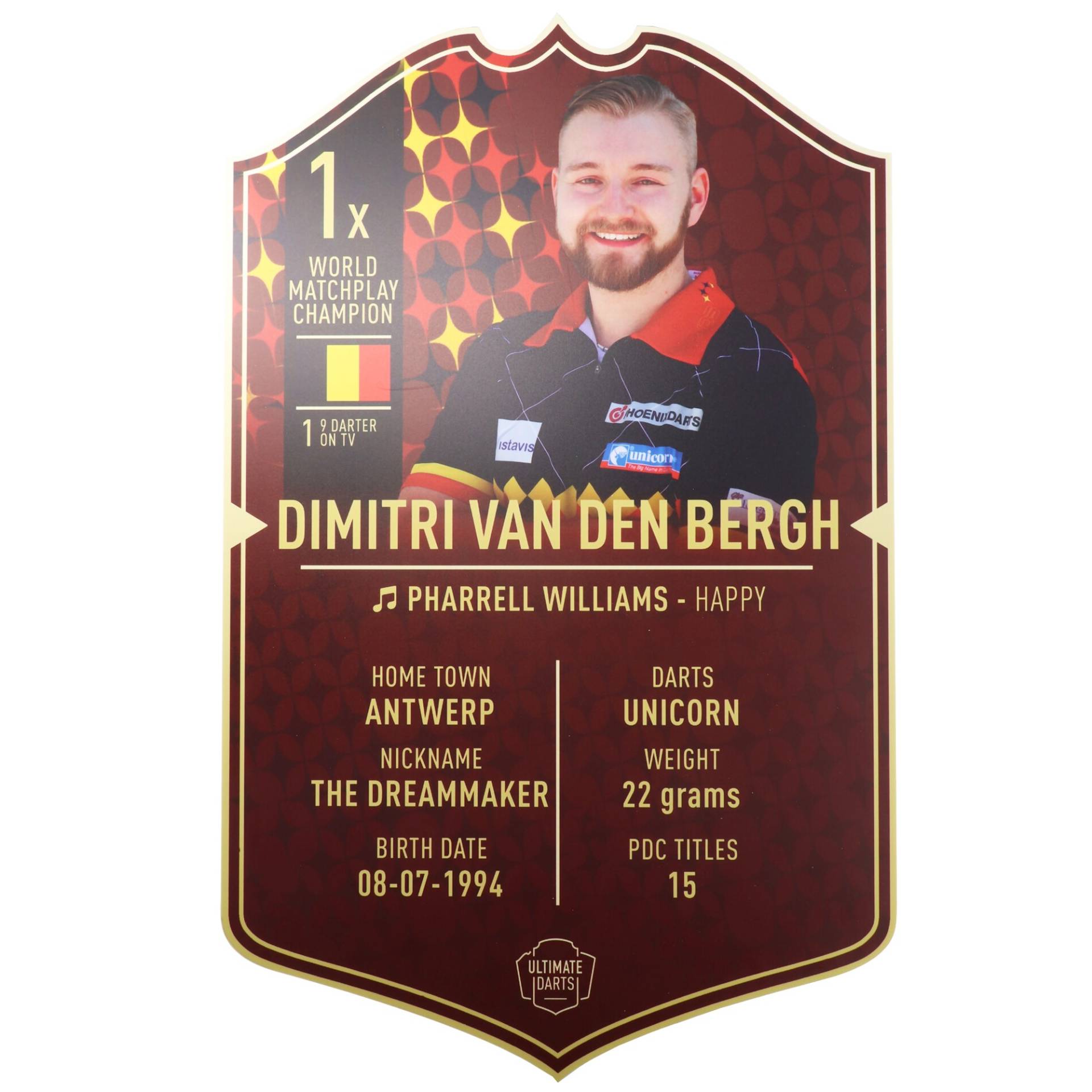 Dimitri Van Den Bergh Player Card 59 x 37 cm von Ultimate Darts