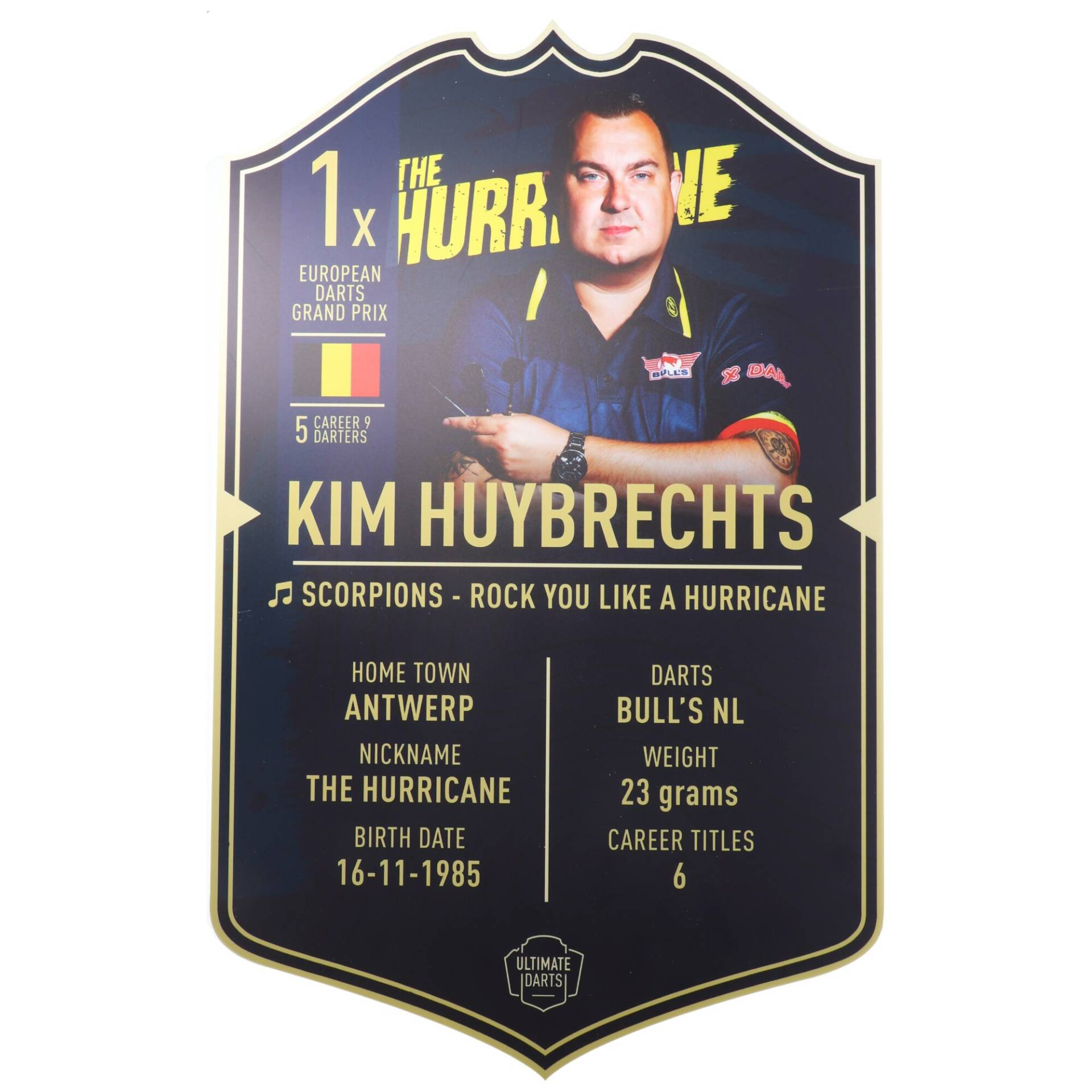 Kim Huybrechts Player Card 59 x 37 cm von Ultimate Darts