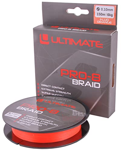 Ultimate Pro-8 Braid 0.30mm 19kg 150m Fluo Orange | Geflochtene Schnur von Ultimate