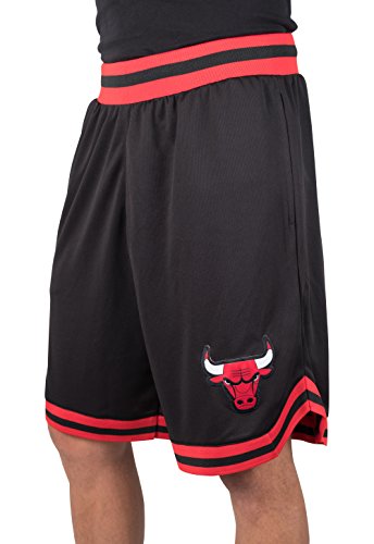 Ultra Game Gewebte NBA Herren Woven Team Logo Poly Mesh Basketball Shorts, Schwarz, Large von Ultra Game