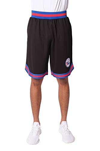 Ultra Game Gewebte NBA Herren Woven Team Logo Poly Mesh Basketball Shorts, Schwarz, X-Large von Ultra Game