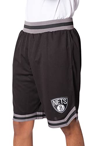 Ultra Game NBA Men's Active Knit Basketball Training Shorts Herren Woven Team Logo Poly Mesh, Schwarz, Small von Ultra Game