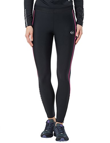 Ultrasport Damen Laufhose mit Kompressionswirkung und Quick-Dry-Funktion Lang, Schwarz/Neon Pink, XS von Ultrasport