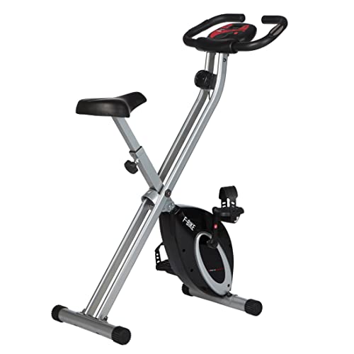 Ultrasport F-Bike,F-Rider Basics,Fahrradtrainer,Fitnessfahrrad LCD Trainingscomputer,Klappbarer Hometrainer,Max. Benutzergwicht 110 kg,Pulsmessung, 8 Widerstandsstufen,Trimmrad,Schwarz/Silber von Ultrasport