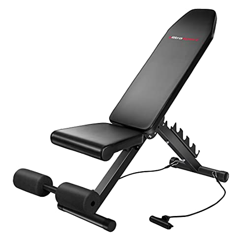 Ultrasport Panca Per Pesi Con Rack, verstellbar in Cinque Altezze, per Bankdrücken, Sit-Up, Con Maniglie Per Dips, kann als Panca Inclinata, Sedile Confortevole usw. verwendet werden von Ultrasport