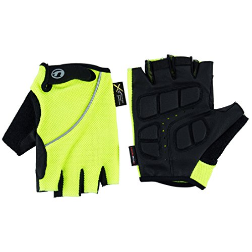Ultrasport Herren Basic Laslo Halbfinger-Handschuhe, neon gelb, M von Ultrasport