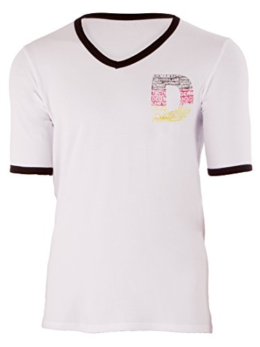 Ultrasport Herren T-Shirt mit V - Ausschnitt, Weiß/Schwarz, M, 1308-300 von Ultrasport