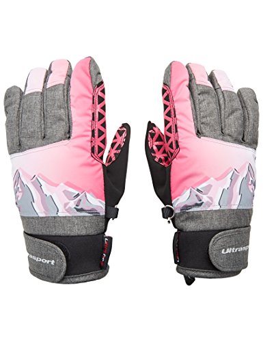 Ultrasport Kinder Advanced Rocky Ski-Handschuhe, Schwarz/Grau/Weiß/Pink, 10-12 Jahre von Ultrasport