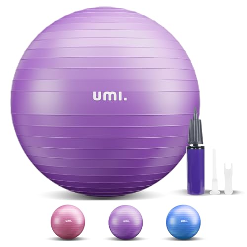 Sitzball Büro mit Ballpumpe, Gymnastikball 65cm 55cm 75cm Pezziball, Anti-Burst Fitnessball für Yoga, Gymnastik, Core Training, für Starken Rücken als Büro-Stuhl von UmI.