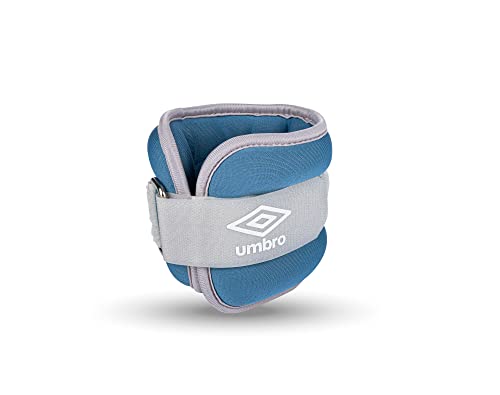 Umbro Gewichtsmanschetten - Gewichte für Beine und Arme - 2 Stück von 500Gr - Verstellbar mit Klettverschluss - Komfortable Passform - Grau/Blau von UMBRO