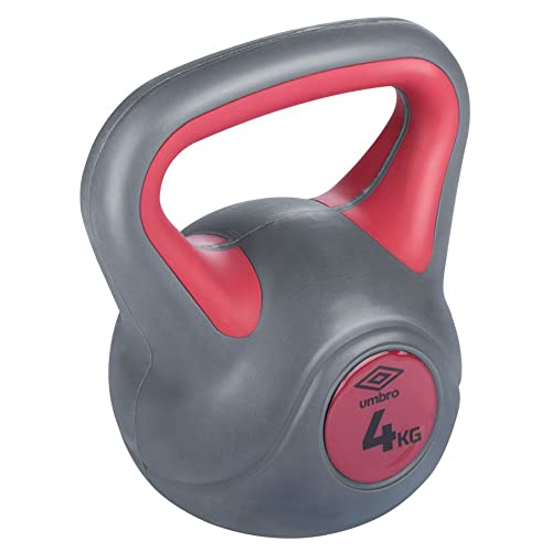 Umbro Kettlebell 4kg - Einstiegsgewicht weiblich - Rehabilitation - Kunststoffgewicht - Grau/Rot von UMBRO