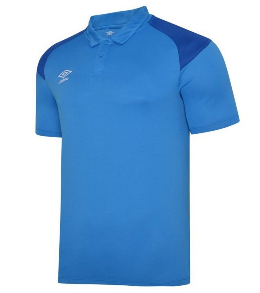 Umbro Rundhalsshirt umbro Poly Polo Herren Sport-Shirt Polohemd mit kontrastierender Schulterpartie Golf-Shirt 65293U-GQR Blau von Umbro