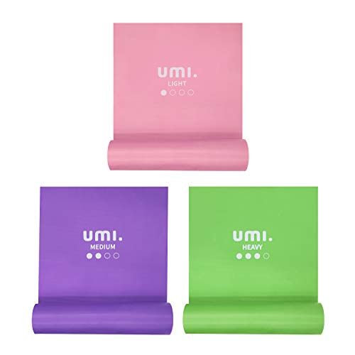Umi Resisitance Band Set Stretch Bands xercise Bands for Yoga (Rosa + Violett + Grün, 1.5M) von UmI.