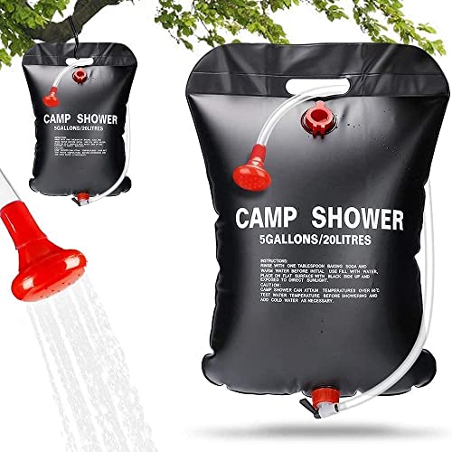 Umllpet Solar Dusche Tasche, 5 Gallonen/20L Campingdusche Duschtasche Tragbare Solar Heizung Camping Dusche Tasche Reisedusche Solar-Wassersack für Outdoor Camping Wandern von Umllpet