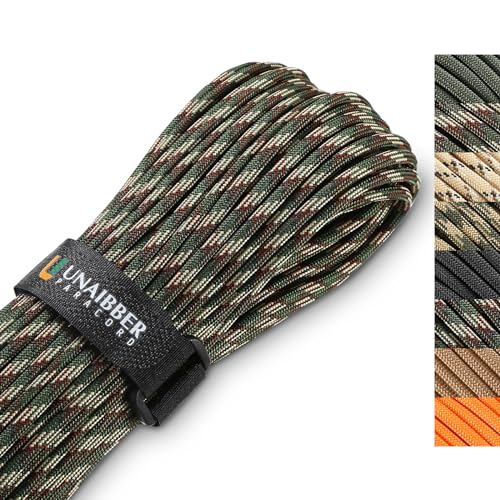 Unaibber Paracord 4mm,Paracord 550 (20/30/40M) Schnüre Seil 7 Kern-Strängen,Nylonseil Paracord aus reißfestem 100% Nylon Paracord hält bis zu 250kg für Survival Camping (ArmeeGrün Getarnt, 20 Meter) von Unaibber