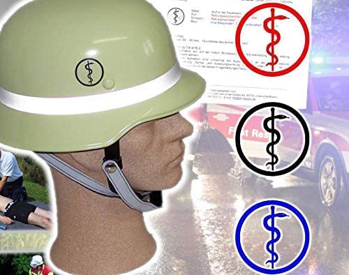 2X Feuerwehr Helmaufkleber Aufkleber Helmkennzeichnung Äskulapstab LFV Bayern (Rot) von Unbekannt
