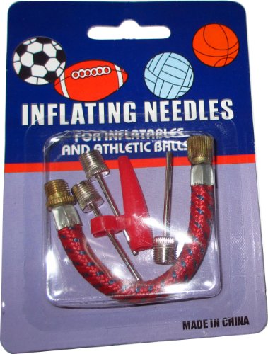 Unbekannt Ball-Ventil Nadel-Set zum Aufpumpen von Fussbällen, Volleybällen, Basketball-Bällen usw. 3 Nadeln + Adapter von Unbekannt