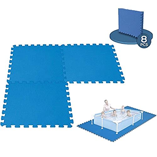 Bodenmatten für den Pool, blau, modular, 50 cm x 50 cm x 0,5 cm, 8 Stück von Unbekannt