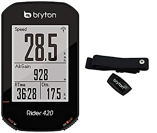 Bryton Unisex – Erwachsene 420h Rider mit Cardio-Band, Schwarz, 83.9x49.9x16.9 von Bryton