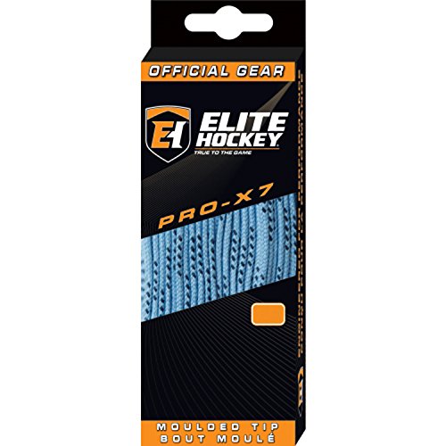 Elite Hockey pro-x7 breit geformt Spitze Baumwolle Hockey Skate Schnürsenkel (Farbe, Größe Wahl), Columbia Blue von Elite Hockey