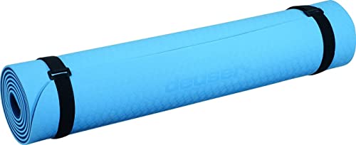 Deuser Unisex – Erwachsene Yoga Matte TPE, hellblau/dunkelblau, 183 x 61 cm von Deuser