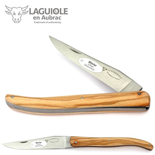 Laguiole en Aubrac L0512RLIL Taschenmesser Randonneur 12 cm, Messer Klinge 10 cm matt, massiver Griff Olive von Laguiole en Aubrac