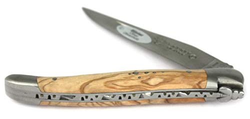 Laguiole en Aubrac Taschenmesser L0212OLIF 12 cm matt, Backen matt, Griffschalen Olivenholz von Laguiole en Aubrac