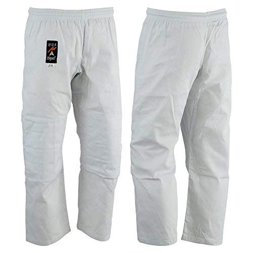 Playwell Kampfsport Judo Hose Weiß Gebleicht - (Doppel Gepolstert Knie) - Weiß, 180cm von Unbekannt