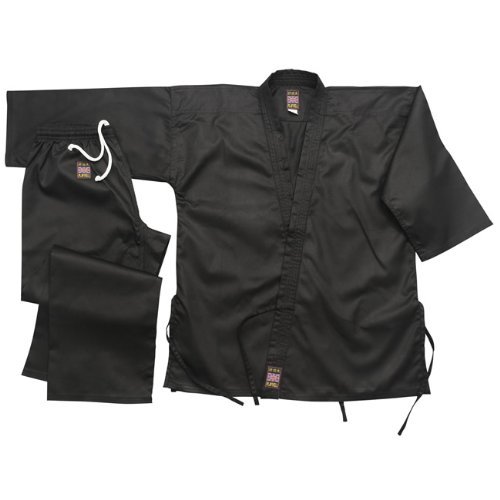 Playwell Mittelschwerer Karate-Anzug, 198 g, Schwarz von Playwell