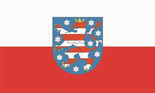 Qualitäts Fahne Flagge Thüringen 90 x 150 cm mit verstärktem Hissband von Unbekannt