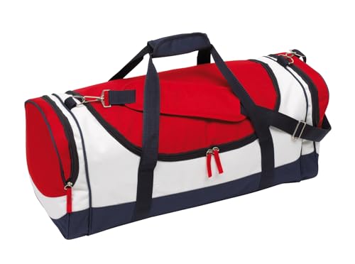 Sporttasche rot Umhängetasche Mehrfarbig Reisetasche strapazierfähig Material 64x27x26cm Schultertasche von Preiswert&Gut