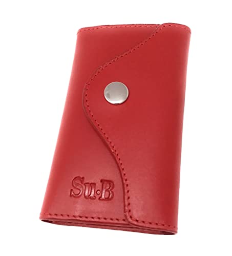 Unbekannt Su.B.DGN Designer Leder Schlüsseletui - Portemonnaie - Brieftasche - mit Außentasche - Rot von Unbekannt