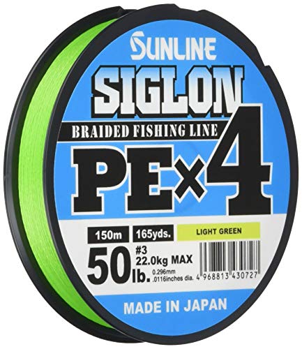 Sunline Siglon PE X4 Light Green 150m - Geflochtene Schnur, Durchmesser/Tragkraft:0.296mm / 22.0kg von Sunline