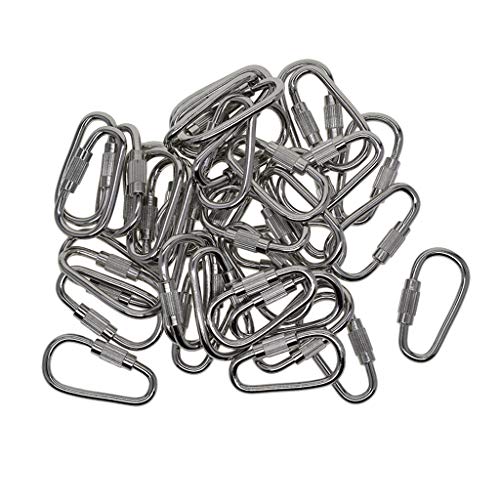 Unbekannt 50x Kleine Stahl Karabiner Schraubkarabiner Karabinerhaken Karabiner Clips für Camping, Angeln von Baoblaze