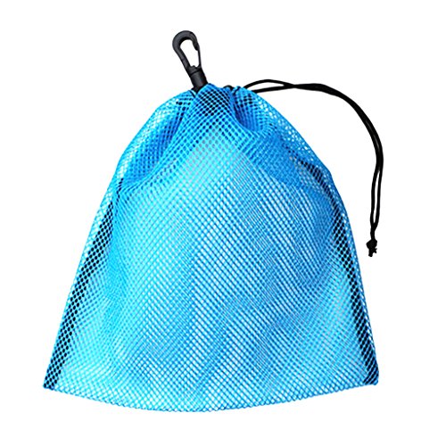 Unbekannt Sharplace Ballnetz Mesh Tragetasche mit Karabinerhaken für Tennisbälle Golfbälle Tischtennisbälle, 24 x 24 cm, Blau von Unbekannt