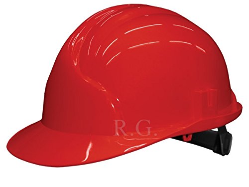 Unbekannt Bauarbeiterhelm Schutzhelm Bauhelm Schutzhelme Helm EN 397 53-61 cm 6 Farben (Rot) von Unbekannt