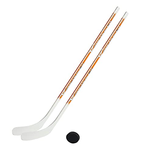 Unbekannt Eishockeyschläger-Set Junior 6: 2 Vancouver-Schläger 115cm gerade Kelle & Puck von Unbekannt