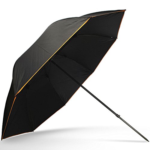 Unbekannt G8DS® Deluxe 50er Schirm Angelschirm wasserdicht Schwarz Brolly Angelausrüstung Karpfenangeln von Unbekannt
