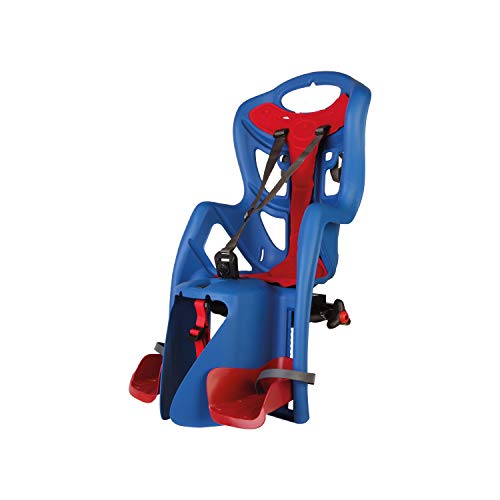 b bellelli Pepe - Fahrradrücksitz für Kinder bis 22 kg, von 3 bis 8 Jahren - Fixierung am Gepäckträger - Elektrisch Blau und Rot von b bellelli