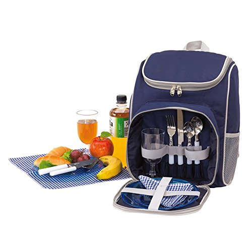 Unbekannt Picknick Rucksack für 2 Personen 27x14x37cm Kühlrucksack Leicht Picknicktasche viel Zubehör von Unbekannt