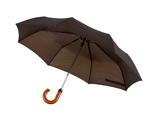 Unbekannt Regenschirm Automatik Taschenschirm Braun Schirm Ø 101 cm von Unbekannt