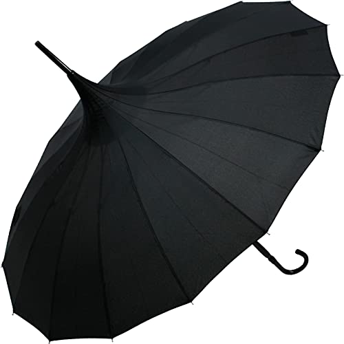 Unbekannt Regenschirm UV-Schutz Sonnenschirm Regenschirm Pagode schwarz von Unbekannt