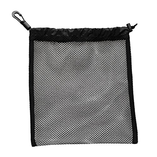 Unbekannt Sharplace Ballnetz Mesh Tragetasche mit Karabinerhaken für Tennisbälle Golfbälle Tischtennisbälle, 24 x 24 cm, Schwarz von Unbekannt