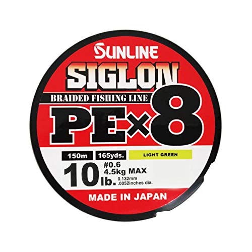 Sunline Erwachsene Siglon Braid Pe X8 Angelschnur Light Green, 0.132 Mm-4.5 Kg-150 Mt, 0.132MM-150MT-4.5KG von Sunline