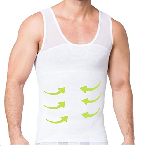 findthem3859 Gynäkomastie Brust-Kompressionsshirt zum Verstecken von Männern, Moobs Shapewear Slimming Body Shaper Haltungskorrektur Weste (weiß, 3XL) von Unbekannt